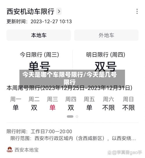 今天是哪个车限号限行/今天是几号限行