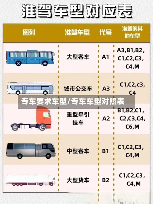 专车要求车型/专车车型对照表