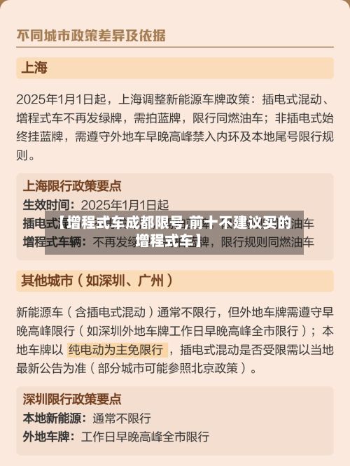 【增程式车成都限号,前十不建议买的增程式车】