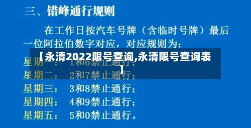 【永清2022限号查询,永清限号查询表】
