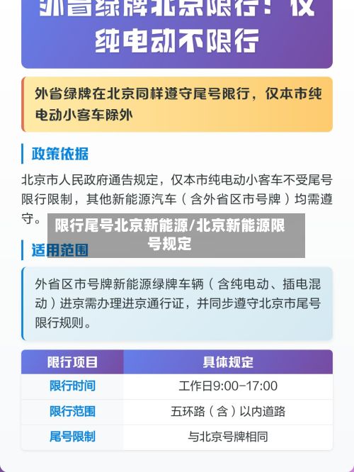 限行尾号北京新能源/北京新能源限号规定-第3张图片