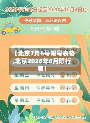 【北京7月6号限号表格,北京2026年6月限行表】