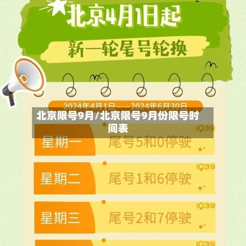 北京限号9月/北京限号9月份限号时间表