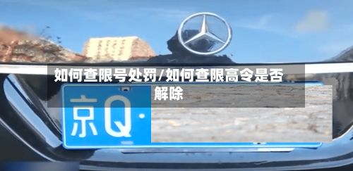 如何查限号处罚/如何查限高令是否解除