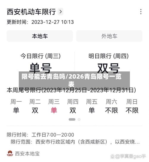 限号能去青岛吗/2026青岛限号一览表-第2张图片