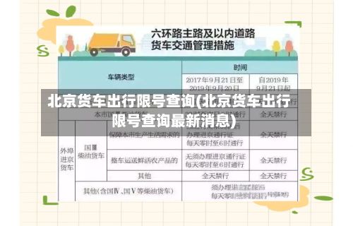 北京货车出行限号查询(北京货车出行限号查询最新消息)-第2张图片