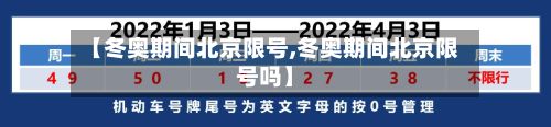【冬奥期间北京限号,冬奥期间北京限号吗】-第2张图片