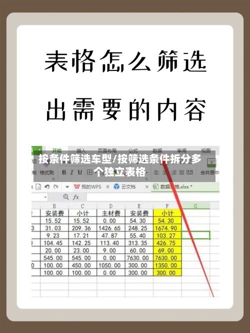 按条件筛选车型/按筛选条件拆分多个独立表格