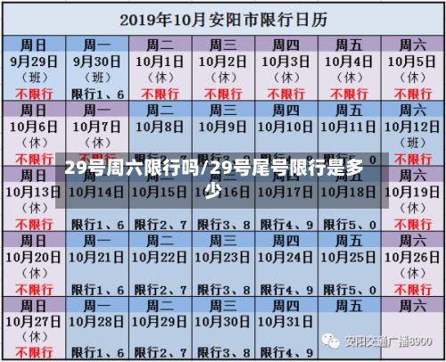 29号周六限行吗/29号尾号限行是多少