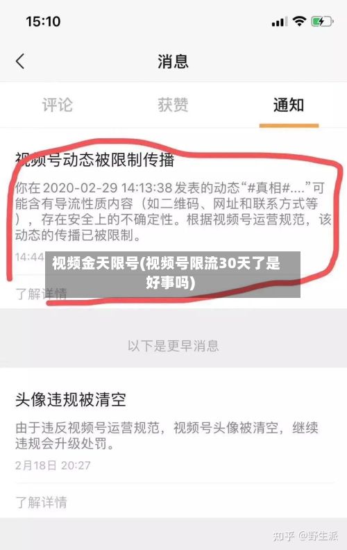 视频金天限号(视频号限流30天了是好事吗)-第1张图片