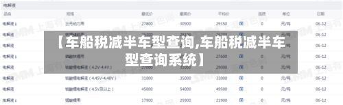 【车船税减半车型查询,车船税减半车型查询系统】-第3张图片