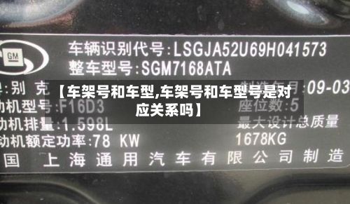 【车架号和车型,车架号和车型号是对应关系吗】